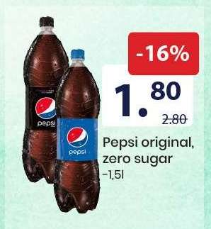 Pepsi original, zero sugar
