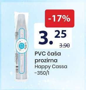PVC čaša prozirna Happy Cassa