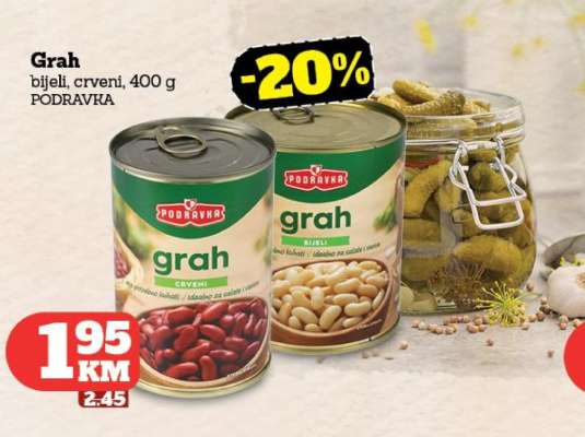 Grah bijeli, crveni, 400 g PODRAVKA