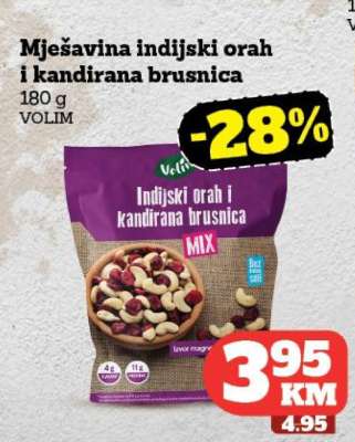 Mješavina indijski orah i kandirana brusnica
