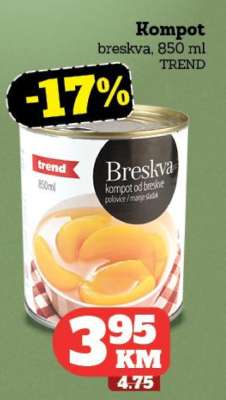 Kompot breskva, 850 ml TREND