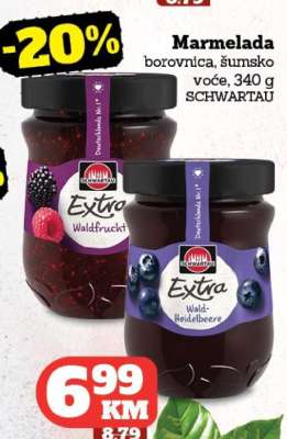 Marmelada borovnica, šumsko voće, 340 g SCHWARTAU