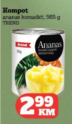 Kompot ananas komadići, 565 g