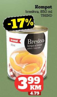 Kompot breskva, 850 ml