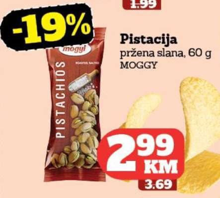 Pistacija pržena slana, 60 g MOGGY