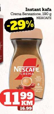 Instant kafa Crema Sensazione, 190 g NESCAFE