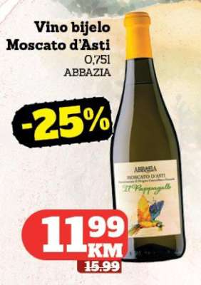 Vino bijelo Moscato d’Asti