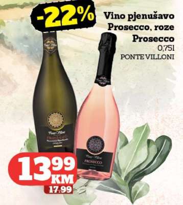 Vino pjenušavo Prosecco, roze Prosecco