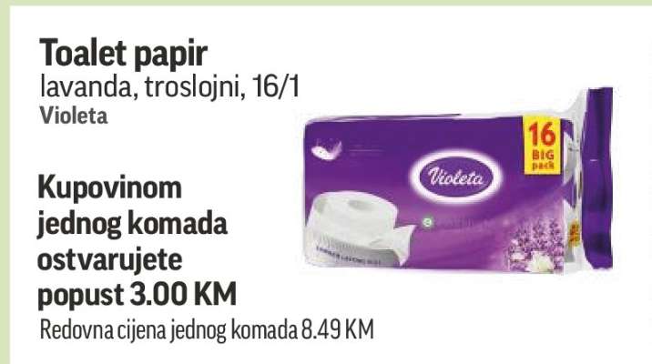 Toalet papir lavanda, troslojni, 16/1 Violeta