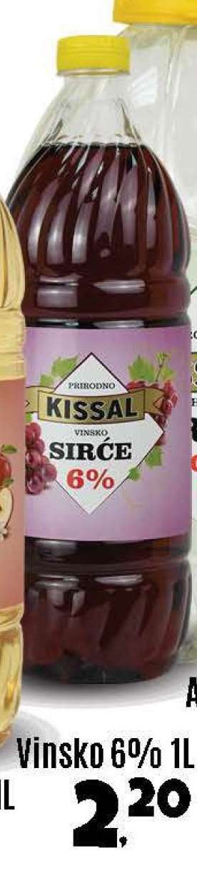 KISSAL Vinsko Sirće 6% 1L
