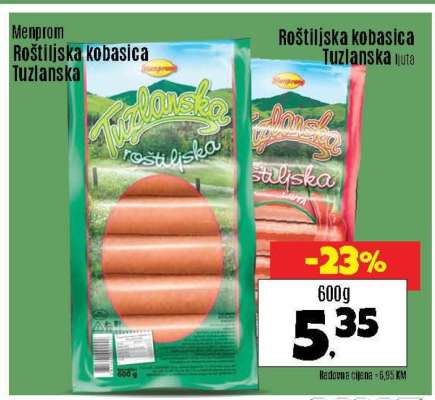 Menprom Roštiljska kobasica Tuzlanska