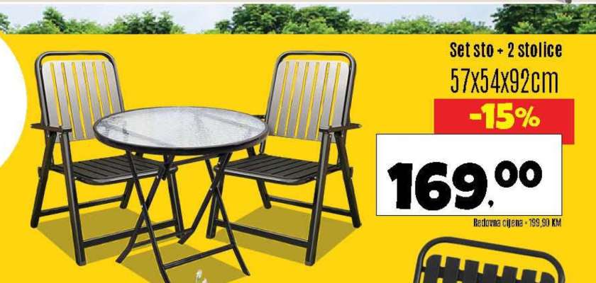 Set sto + 2 stolice