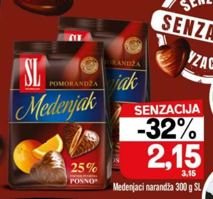 Medenjaci narandža 300 g SL