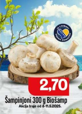 Šampinjoni 300 g Biošamp