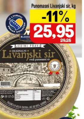 Punomasni Livanjski sir, kg