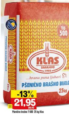 Pšenično brašno T-500 25 kg Klas