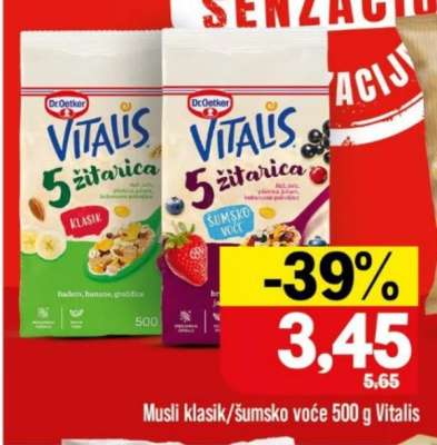Musli klasik/šumsko voće 500 g Vitalis