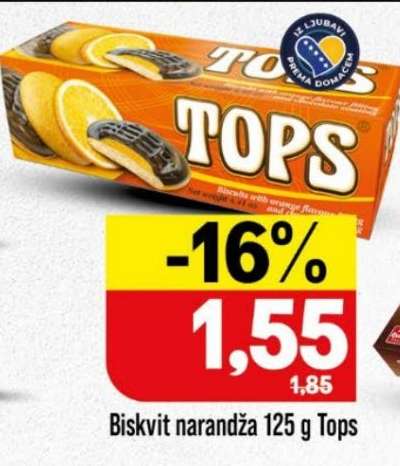 Biskvit narandža 125 g Tops
