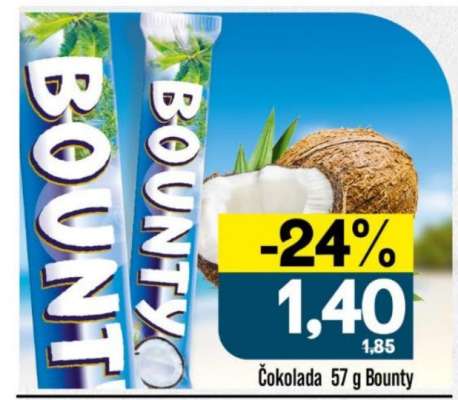 Čokolada 57 g Bounty