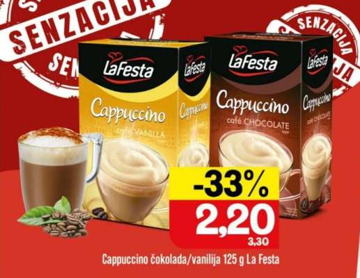 Cappuccino čokolada/vanilija 125 g La Festa