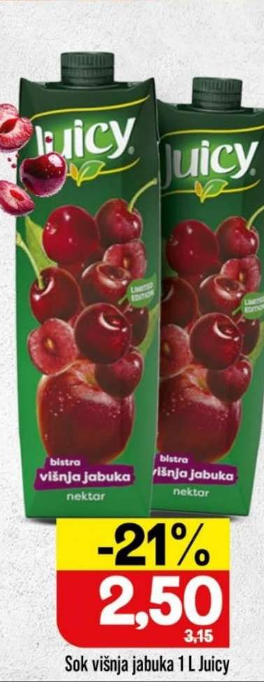 Sok višnja jabuka 1 L Juicy
