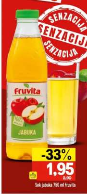 Sok jabuka 750 ml Fruvita