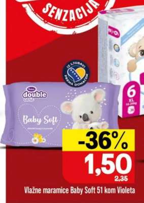 Vlažne maramice Baby Soft 51 kom Violeta