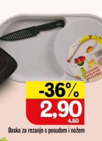 Daska za rezanje s posudom i nožem