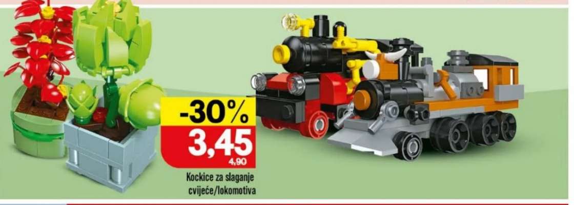 Kockice za slaganje cvijeće/lokomotiva