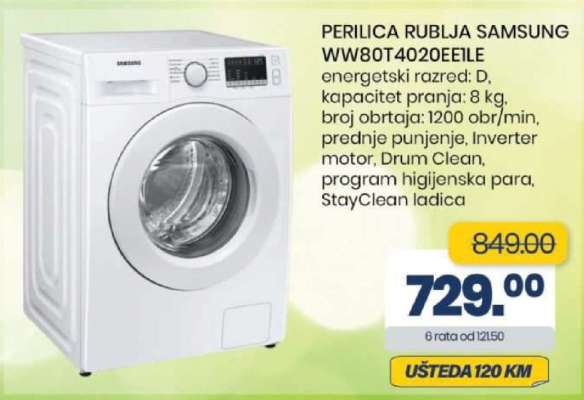 PERILICA RUBLJA SAMSUNG WW80T4020EELE