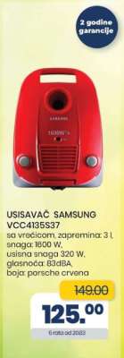 USISAVAČ SAMSUNG VCC4135S37