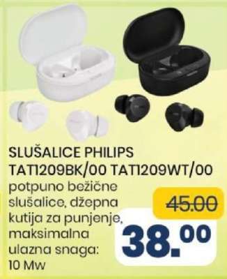 SLUŠALICE PHILIPS TAT1209BK/00 TAT1209WT/00