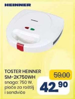 TOSTER HEINNER SM-2K750WH