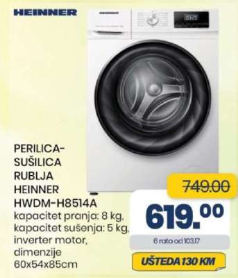 PERILICA–SUŠILICA RUBLJA HEINNER HWDM-H8514A