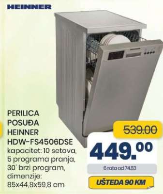 PERILICA POSUĐA HEINNER HDW-FS4506DSE