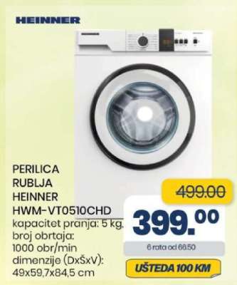 PERILICA RUBLJA HEINNER HWM-VT0510CHD