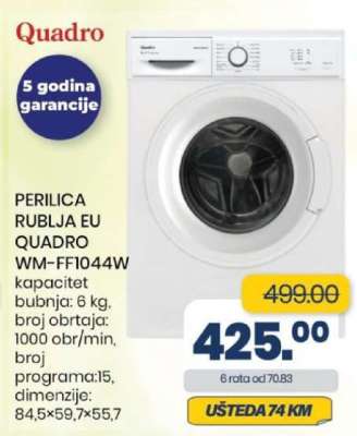 PERILICA RUBLJA EU QUADRO WM-FF1044W