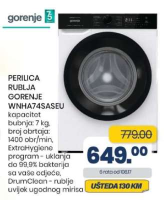 PERILICA RUBLJA GORENJE WNHA74SASEU