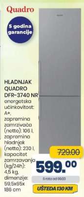 HLADNJAK QUADRO DFR-3740 NR