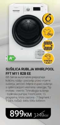 SUŠILICA RUBLJA WHIRLPOOL FFT M11 82B EE