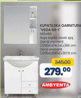 KUPATILSKA GARNITURA “VEGA 65-1”