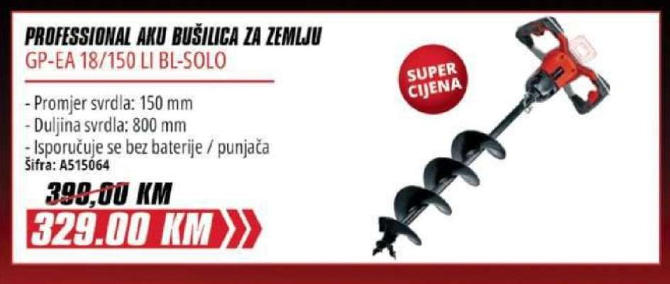 PROFESSIONAL AKU BUŠILICA ZA ZEMLJU GP-EA 18/150 LI BL-SOLO