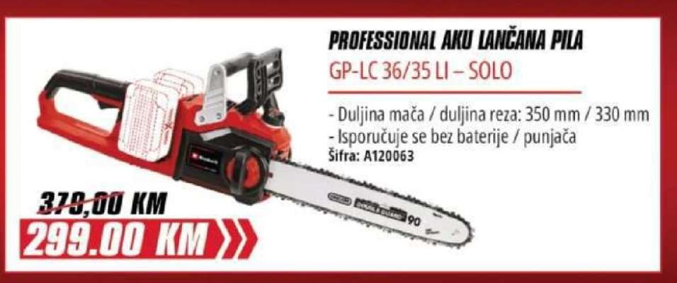 PROFESSIONAL AKU LANČANA PILA GP-LC 36/35 LI – SOLO