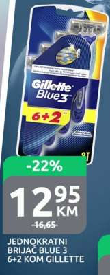 JEDNOKRATNI BRIJAČ BLUE 3 6+2 KOM GILLETTE