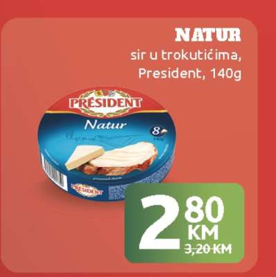 NATUR sir u trokutićima, President, 140g