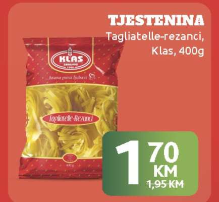 Tjestenina Tagliatelle-rezanci