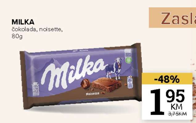 MILKA čokolada, noisette, 80g