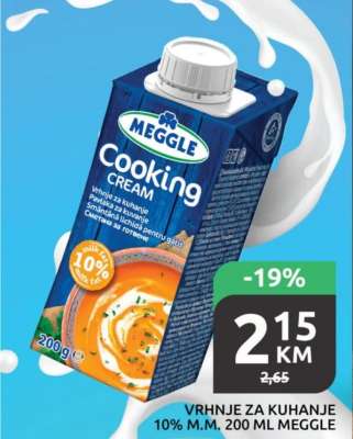 VRHNJE ZA KUHANJE 10% M.M. 200 ML MEGGLE