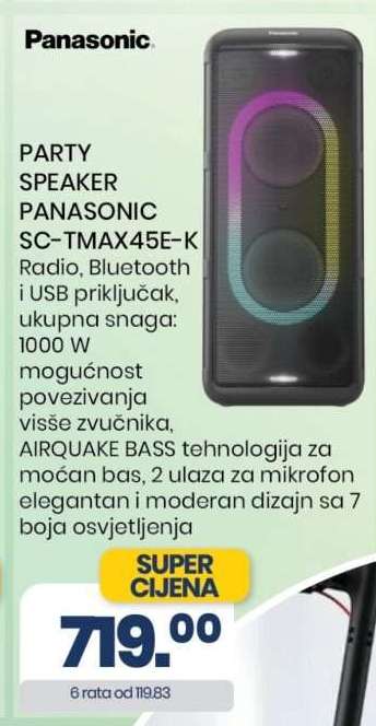 PARTY SPEAKER PANASONIC SC-TMAX45E-K