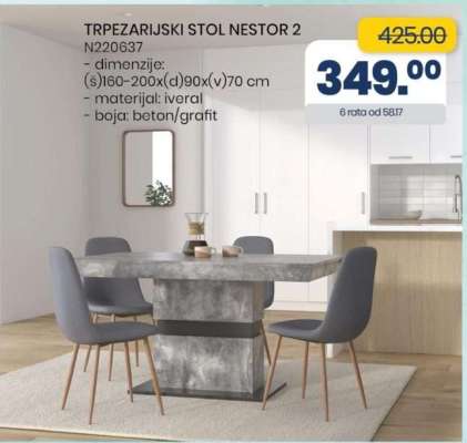 TRPEZARIJSKI STOL NESTOR 2